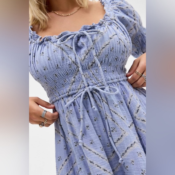 Kimchi Blue Sofia Smocked Tie-Front Bow Mini Dress - Picture 10 of 10